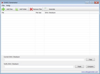 SHA1 Generator screenshot
