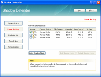 Shadow Defender (32 bit) screenshot 2