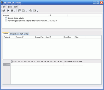 ShadowIMSniffer screenshot