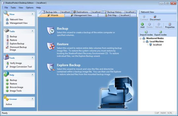 ShadowProtect Small Business Server screenshot