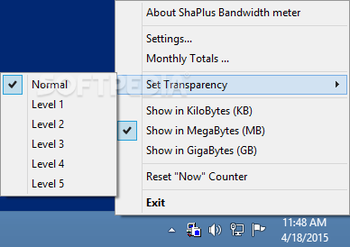ShaPlus Bandwidth Meter screenshot 2