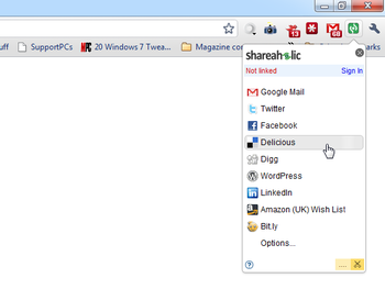 Shareaholic for Google Chrome screenshot