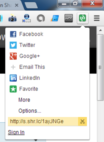 Shareaholic for Google Chrome screenshot 2