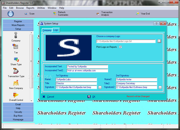 Shareholders Register screenshot 2