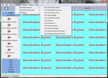 Shareholders Register screenshot 3