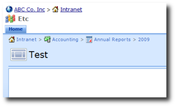 SharePoint Active Custom Breadcrumb Web Part screenshot