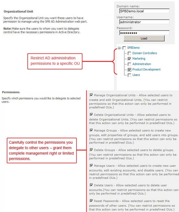 SharePoint AD Administration screenshot