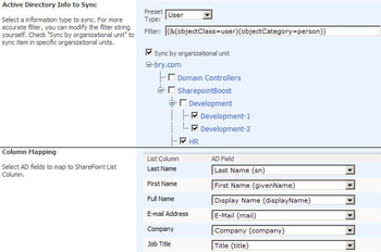 SharePoint AD Information Sync screenshot
