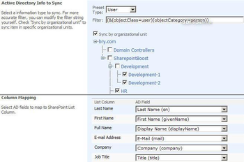 SharePoint AD Information Sync screenshot 2