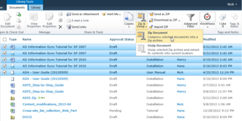 SharePoint Bulk Zip & Unzip screenshot