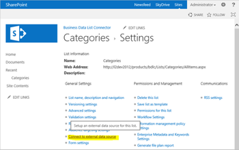 SharePoint Business Data List Connector screenshot