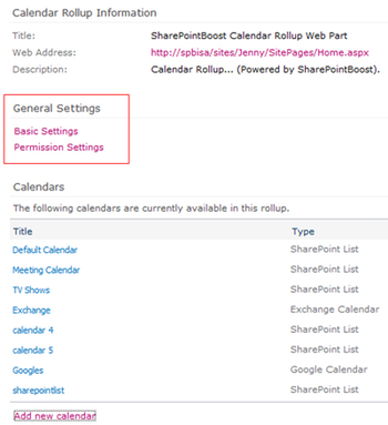 SharePoint Calendar Rollup screenshot