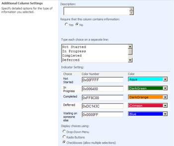 SharePoint Choice Indicator screenshot