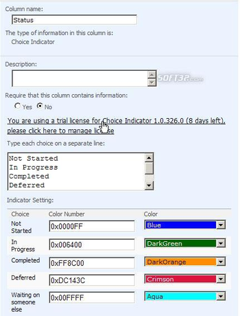 SharePoint Choice Indicator screenshot 2