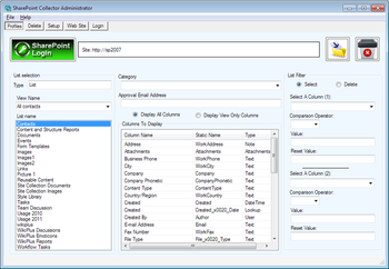 SharePoint Collector Administrator screenshot