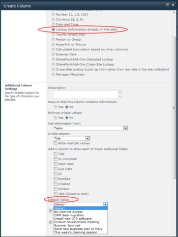 SharePoint Default Value Add-Ons screenshot