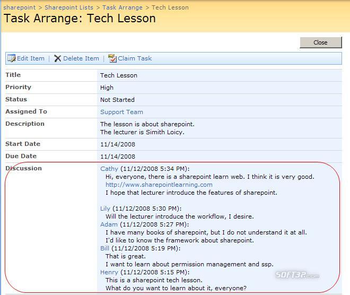 SharePoint Discussion Column screenshot 3