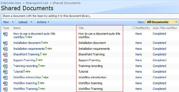 SharePoint Document Auto Title screenshot