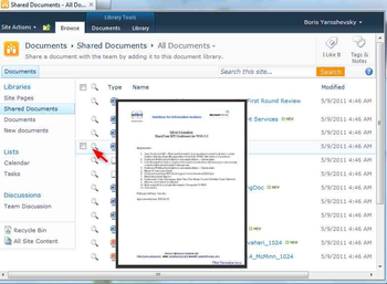 SharePoint Document Preview screenshot