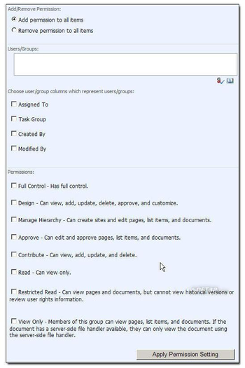 SharePoint Item Permission Batch screenshot 2
