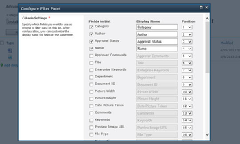 SharePoint List Advanced Filter screenshot