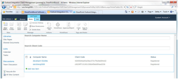 SharePoint Outlook Integration screenshot