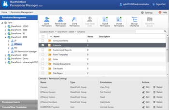 SharePoint Permission Manager screenshot