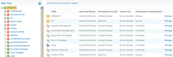 SharePoint Permission Report screenshot