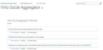 SharePoint Social Aggregator Web Part screenshot