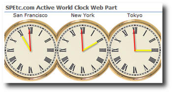 SharePoint World Clock Web Part screenshot