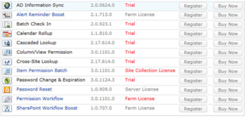 SharePointBoost License Management Center screenshot 2