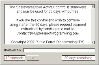 Shareware Expire ActiveX screenshot