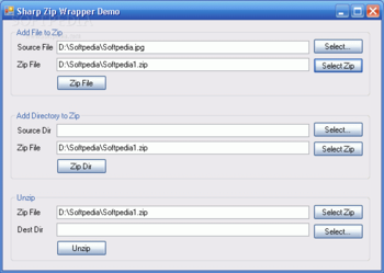 Sharp Zip Wrapper screenshot