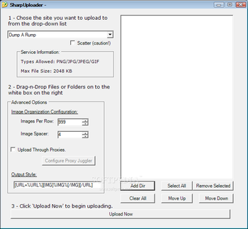 SharpUploader screenshot