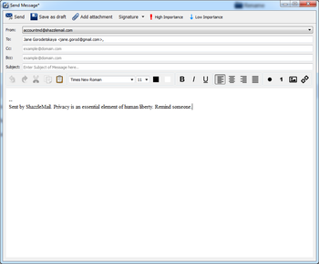 Shazzle Mail Client screenshot