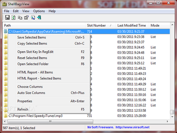 ShellBagsView screenshot