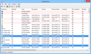 ShellExView screenshot