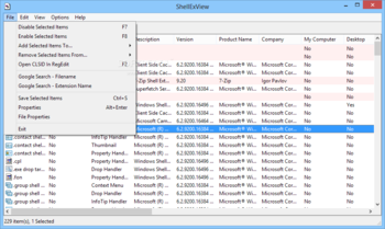 ShellExView screenshot 2