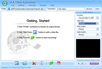 Shine 3GP Video Converter screenshot