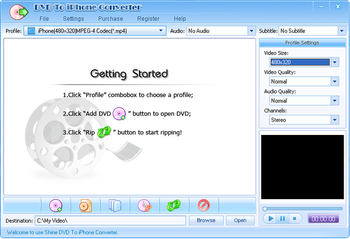 Shine DVD To iPhone Converter screenshot