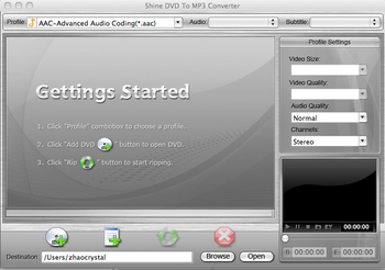 Shine DVD to MP3 Converter for Mac screenshot