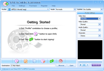 Shine DVD To MPEG Converter screenshot