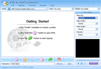 Shine DVD To WMV Converter screenshot