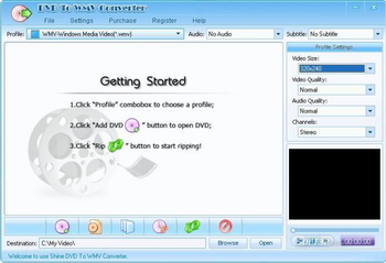 Shine DVD To WMV Converter screenshot 3