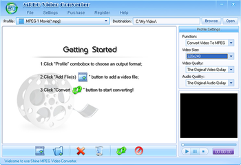 Shine MPEG Video Converter screenshot