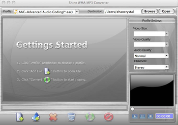 Shine WMA MP3 Converter for MAC screenshot