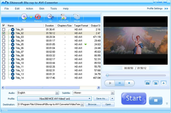 Shinesoft Blu-ray to AVI Converter screenshot