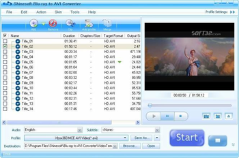 Shinesoft Blu-ray to AVI Converter screenshot 3