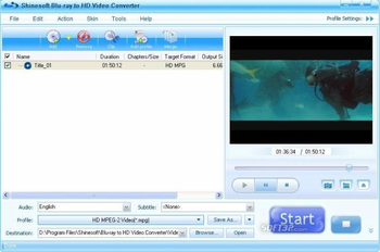 Shinesoft Blu-ray to HD Video Converter screenshot 3