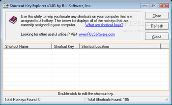 Shortcut Key Explorer screenshot